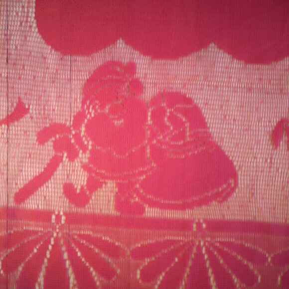 Red Lace Christmas Tablecloth 54"x 72" Rectangle w/ Christmas Theme Designs - Picture 7 of 7